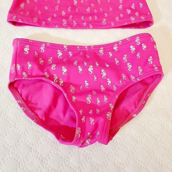 Land's End Seahorse Hot Pink Swim Set Size 2T - Picture 5 of 10